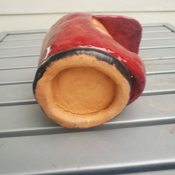 Handmade Hand Thrown Ceramic Glazed Kitsch Motor Cross Rider Helmet Planter Cup - Picture 8 of 9